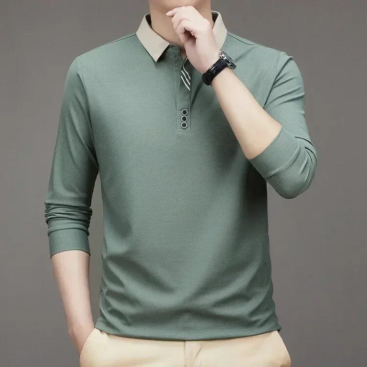 Camisa Polo Comprida Minimalista & Gola Sofisticada