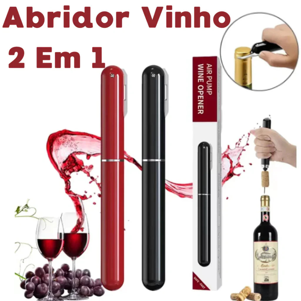 Abridor de Vinho 2 em 1