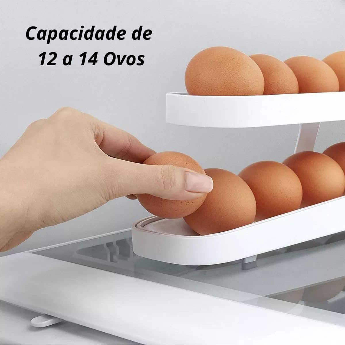 Porta Ovos Bandeja Organizadora Rolante