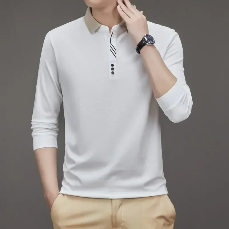 Camisa Polo Comprida Minimalista & Gola Sofisticada