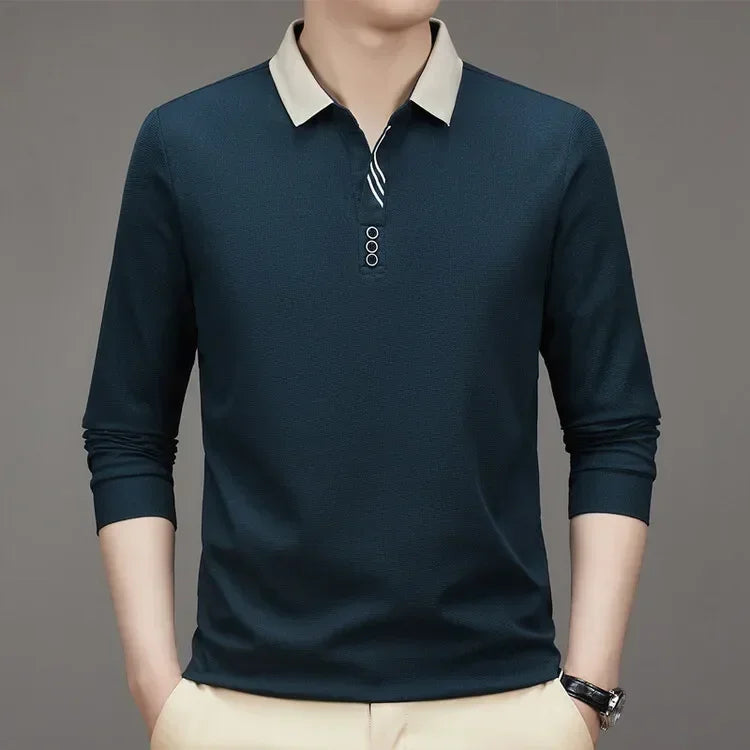 Camisa Polo Comprida Minimalista & Gola Sofisticada