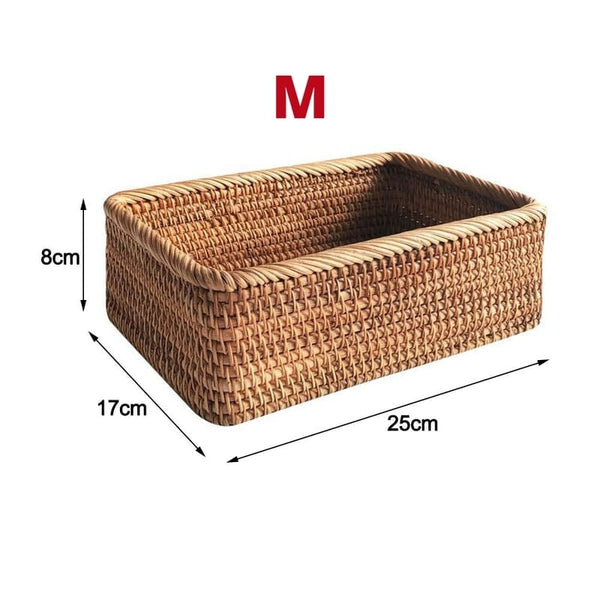 Cesto Organizador Vime Natural Trançado Multiuso Banheiro Quarto
