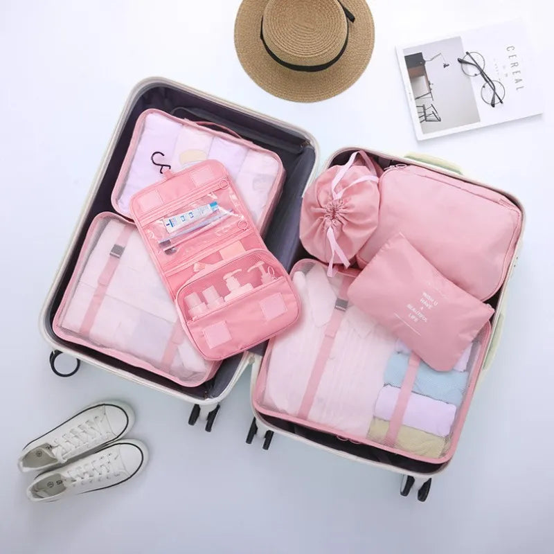 Kit Organizador De Malas Para Viagem Com 7 Peças