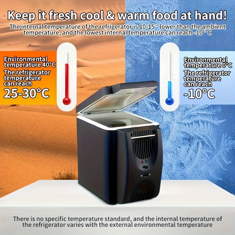 Geladeira de Carro Compacta, Cooler Portátil, Mini Freezer 12V DC/6L 1.59Gal para Veículos, Refrigerador de Carro Isolado de Dupla Finalidade, Ótima para Cuidados com a Pele, Acampamento, Viagens de Carro e Viagens, Ideal para Manter Frutas, Bebidas e Ali