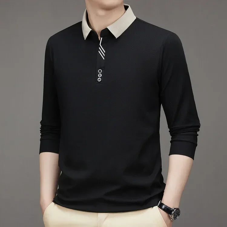Camisa Polo Comprida Minimalista & Gola Sofisticada