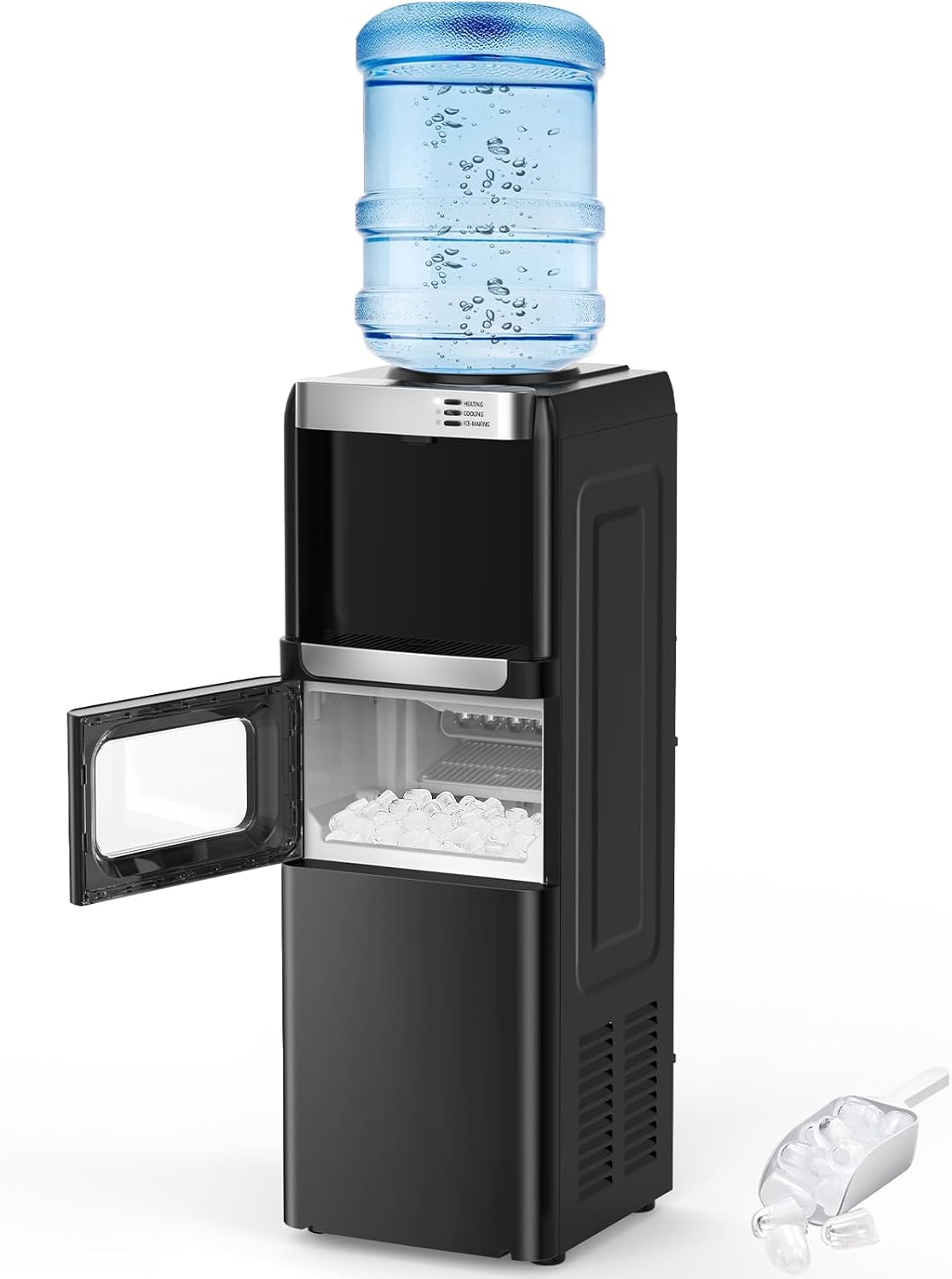 Dispenser com Máquina de Gelo AquaIce Pro™ 3 em 1 – Água Quente, Fria e Gelo Automático para Casa e Escritório