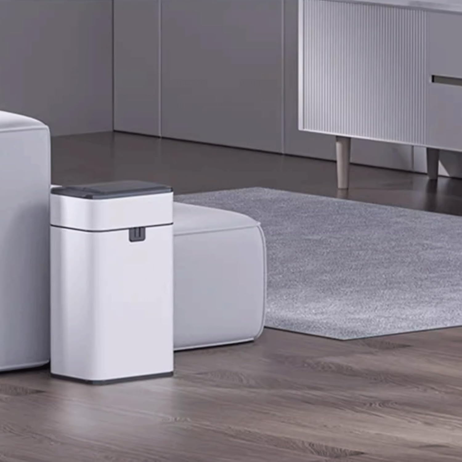 Lixeira Lata de lixo com sensor inteligente, doméstica com tampa, banheiro, cozinha, sala de estar, escritório, embalagem automática, latas de lixo de grande capacidade Lixeira(Silver,15L)