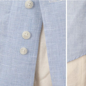 Camisa Social Masculina de Algodão e Linho - Azul Claro