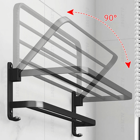 Toalheiro Duplo Preto Matte | Alumínio Espacial Luxo e Design